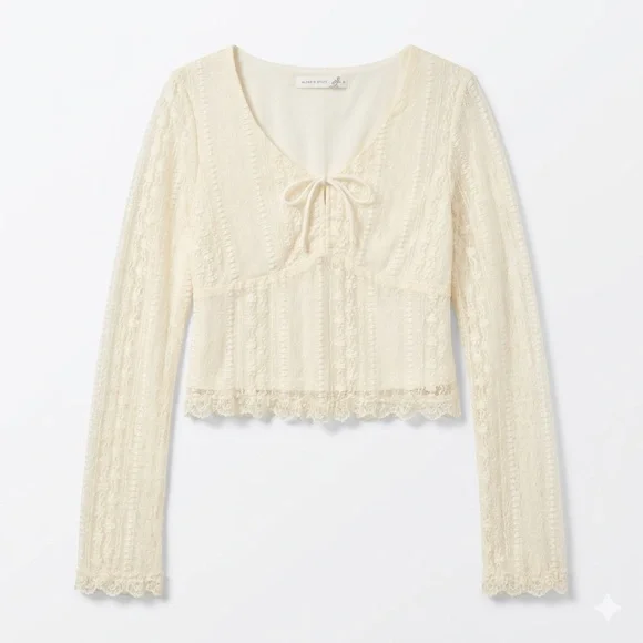 Altar'd State Ivory Lace Blouse - Picture 2 of 4